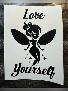 Fairy Love Yourself Black Vinyl Car Truck Window Laptop Decal Bumper Sticker